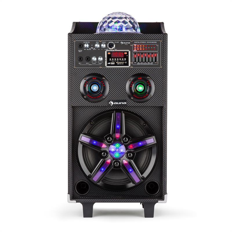 Auna DisGo Box 100, 100 W RMS, mobilný DJ reproduktor s disko svetlom, bluetooth, USB