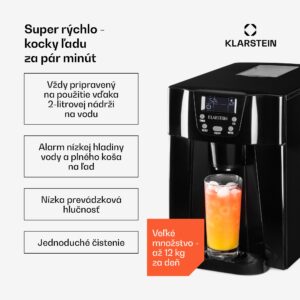 Klarstein Ice Volcano 2 G, výrobník ľadu, 12 kg/24 h, zariadenie na výrobu ľadu, LED, čierny