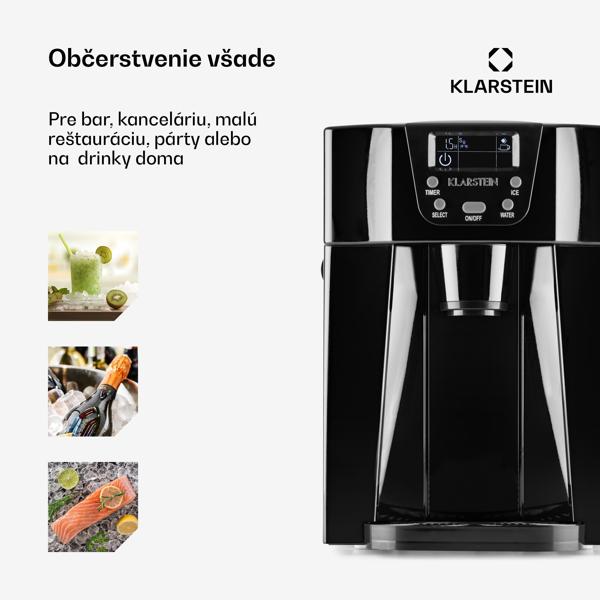 Klarstein Ice Volcano 2 G, výrobník ľadu, 12 kg/24 h, zariadenie na výrobu ľadu, LED, čierny – Obrázok 3