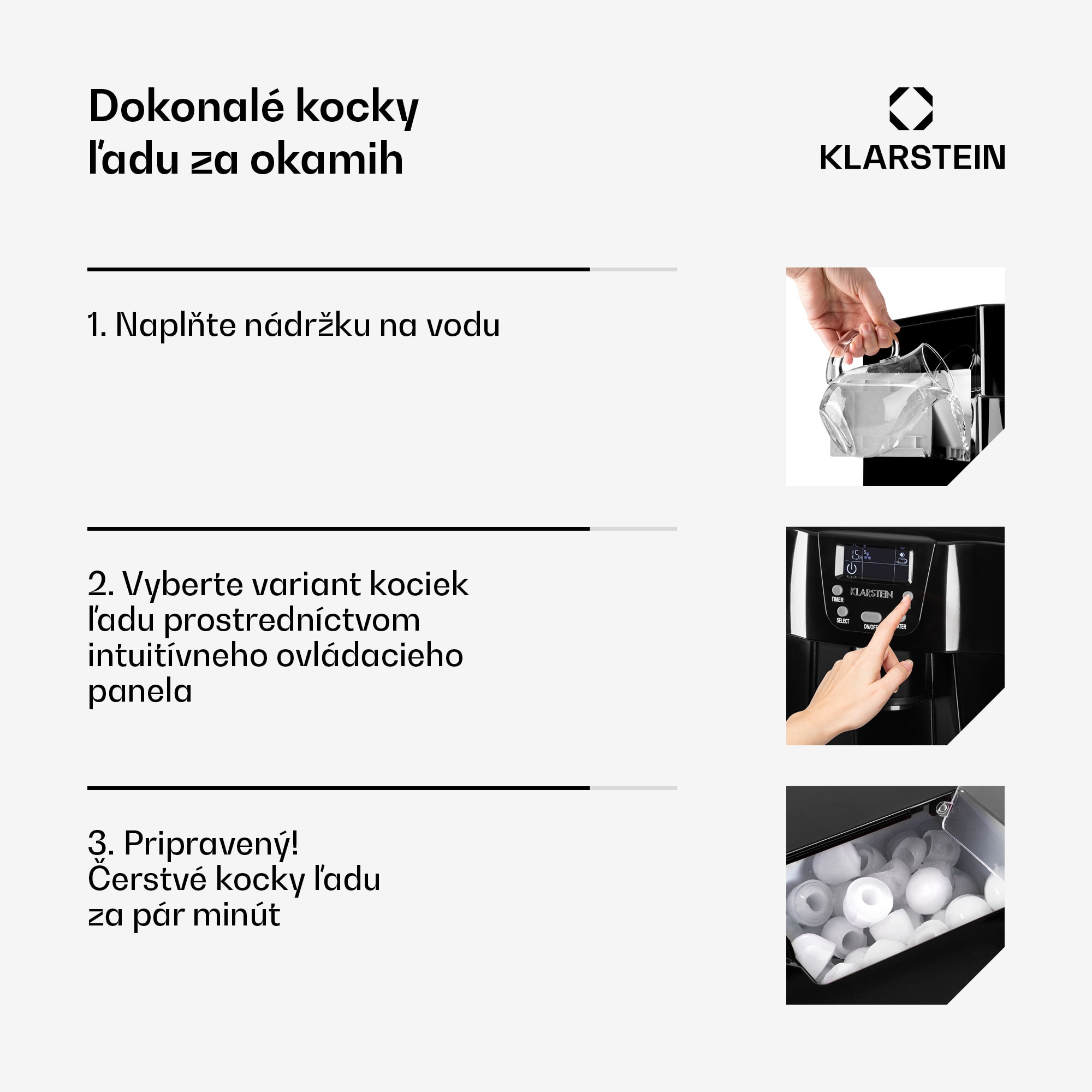 Klarstein Ice Volcano 2 G, výrobník ľadu, 12 kg/24 h, zariadenie na výrobu ľadu, LED, čierny – Obrázok 4