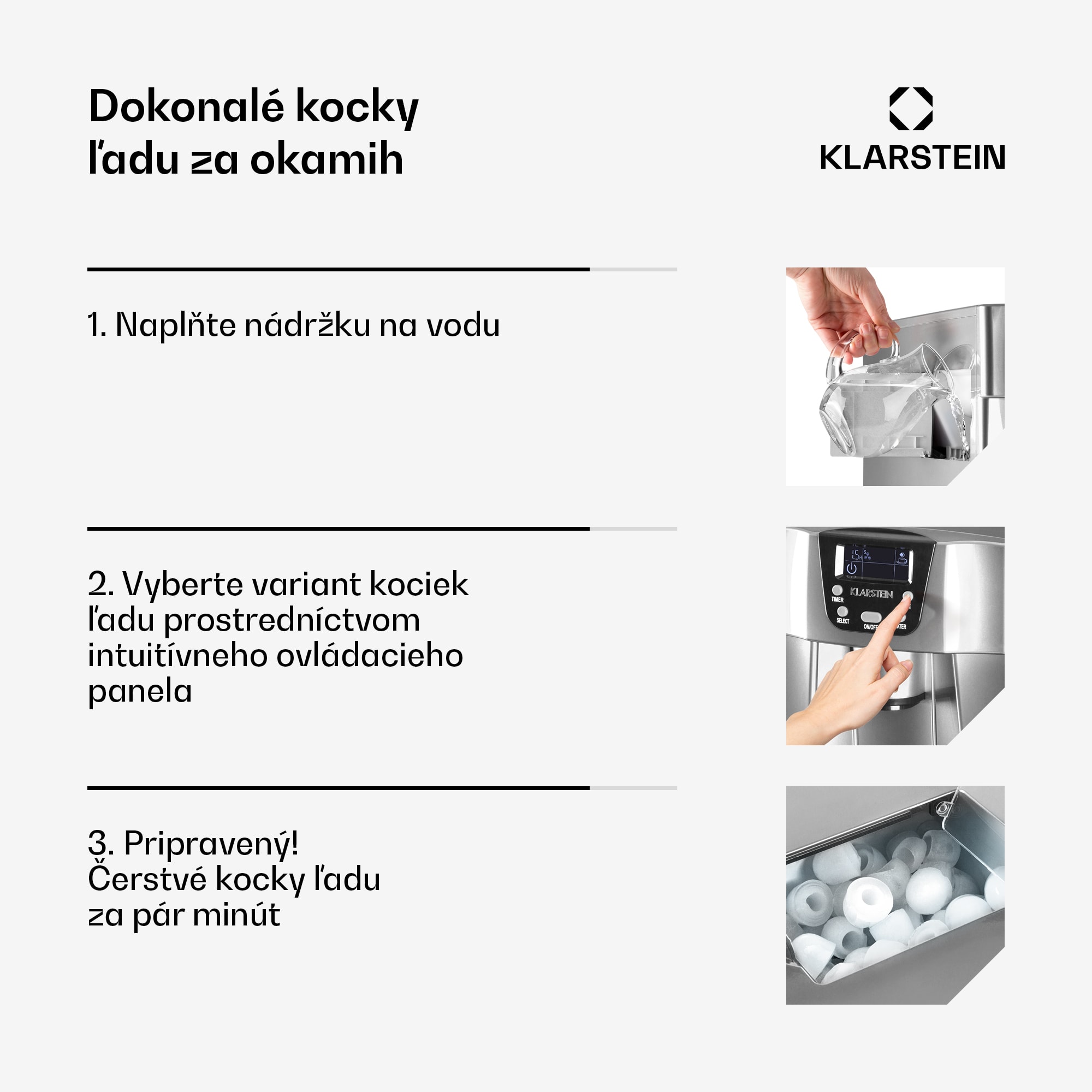 Klarstein Ice Volcano 2 GS, výrobník ľadu, 13 kg/24 h, zariadenie na výrobu ľadu, LED, strieborný – Obrázok 4