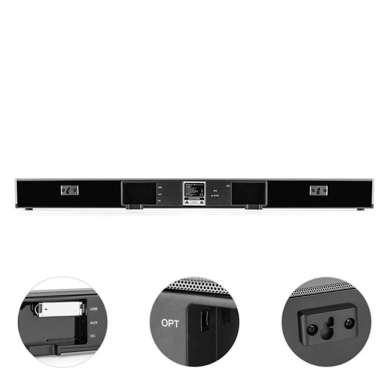 Auna Areal Bar 950, soundbar, subwoofer, 140 W, BT, USB, MP3, optický digitálny vstup – Obrázok 3