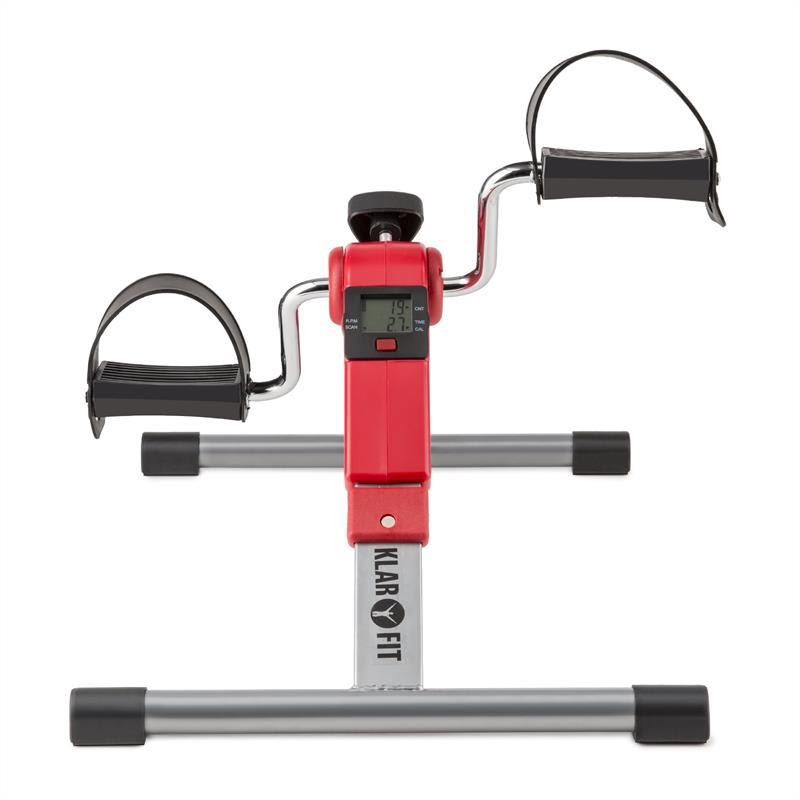 KLARFIT Continus Pro Mini Bike, pedálový prístroj na cvičenie, displej, sklápací, červená farba