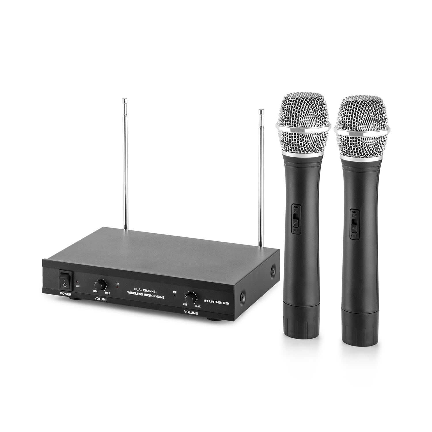 Auna Pro VHF-2-H 2-kanálová VHF mikrofónová sada 2x ručný mikrofón 50m – Obrázok 3