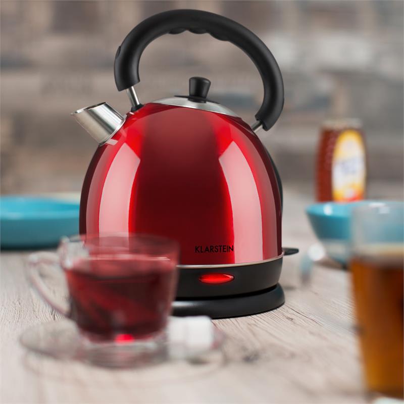 Klarstein Teatime varič na vodu čajová kanvica 1850-2200 W 1,8 l ušľachtilá oceľ rubínovo červená – Obrázok 4