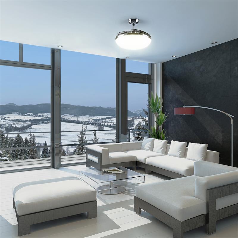 Klarstein Magnolia, stropný ventilátor, stropné svietidlo, 4-krídlový rotor Ø 117 cm/46", 95 W – Obrázok 2