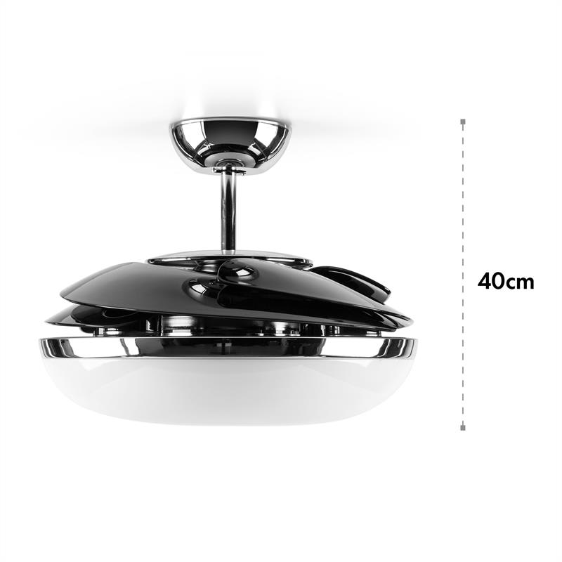 Klarstein Magnolia, stropný ventilátor, stropné svietidlo, 4-krídlový rotor Ø 117 cm/46", 95 W – Obrázok 3