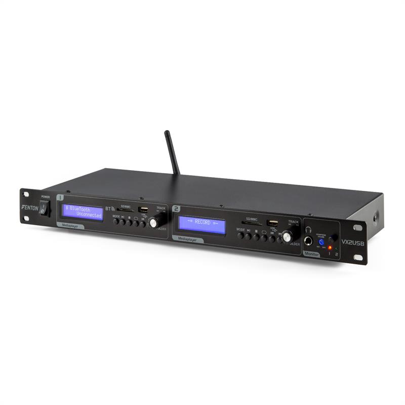 Fenton VX2USB, dvojitý prehrávač, USB, SD, bluetooth, nahrávacia funkcia, čierny – Obrázok 4