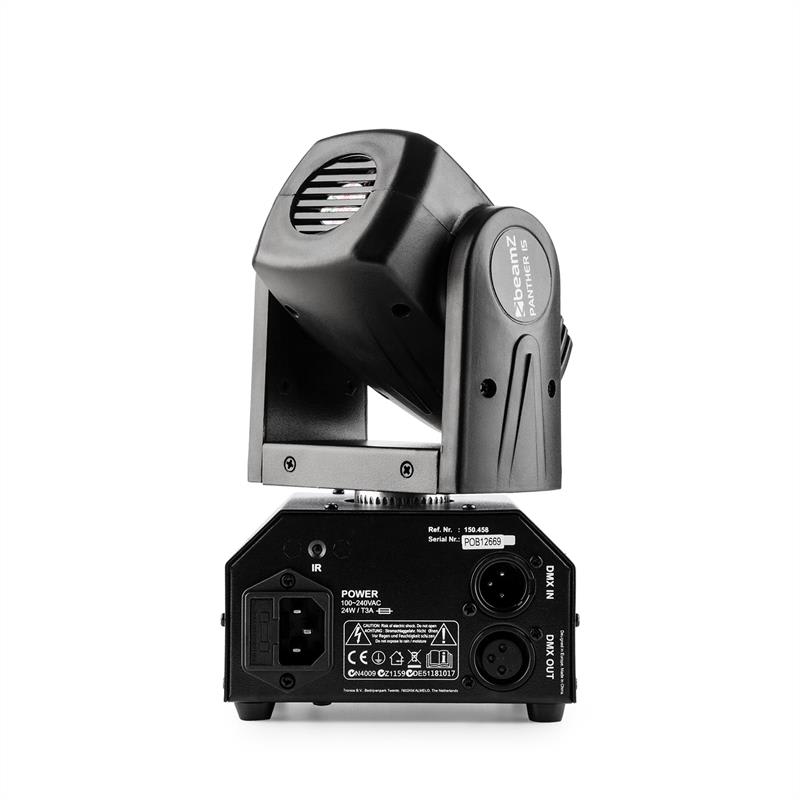 Beamz Panther 15 Pocket, otočná hlavica pre svetelné efekty, 4 v 1 CREE LED diódy, 10 W – Obrázok 4