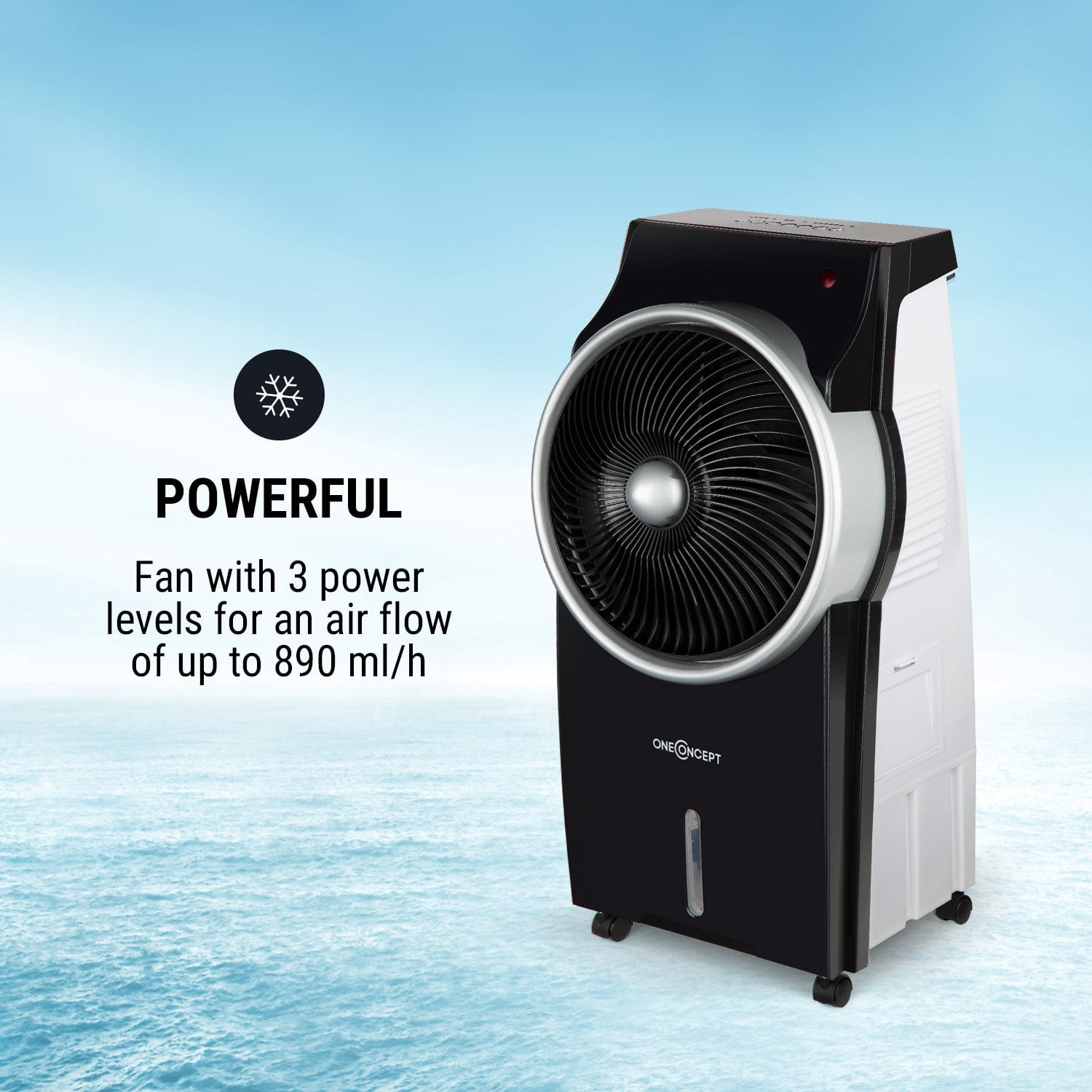 OneConcept Kingcool, ochladzovač vzduchu, ventilátor, ionizátor, čierny – Obrázok 2
