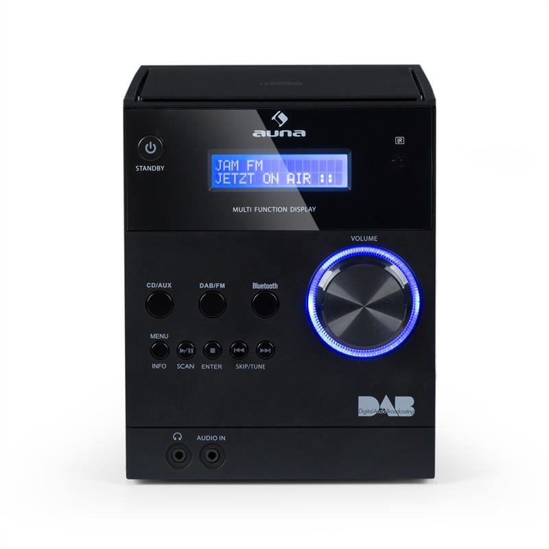 Auna MC-20 DAB micro stereo zariadenie, DAB+, bluetooth, diaľkové ovládanie, čierna farba – Obrázok 3