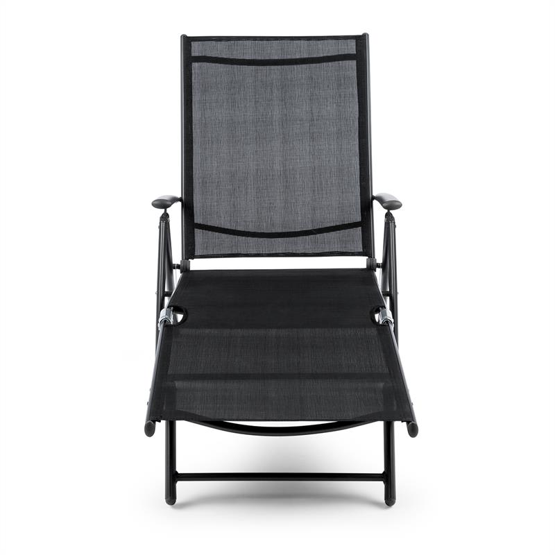 Blumfeldt Modena, záhradné lehátko, 64 x 85 x 170 cm, hliník/oceľ, čierne – Obrázok 2