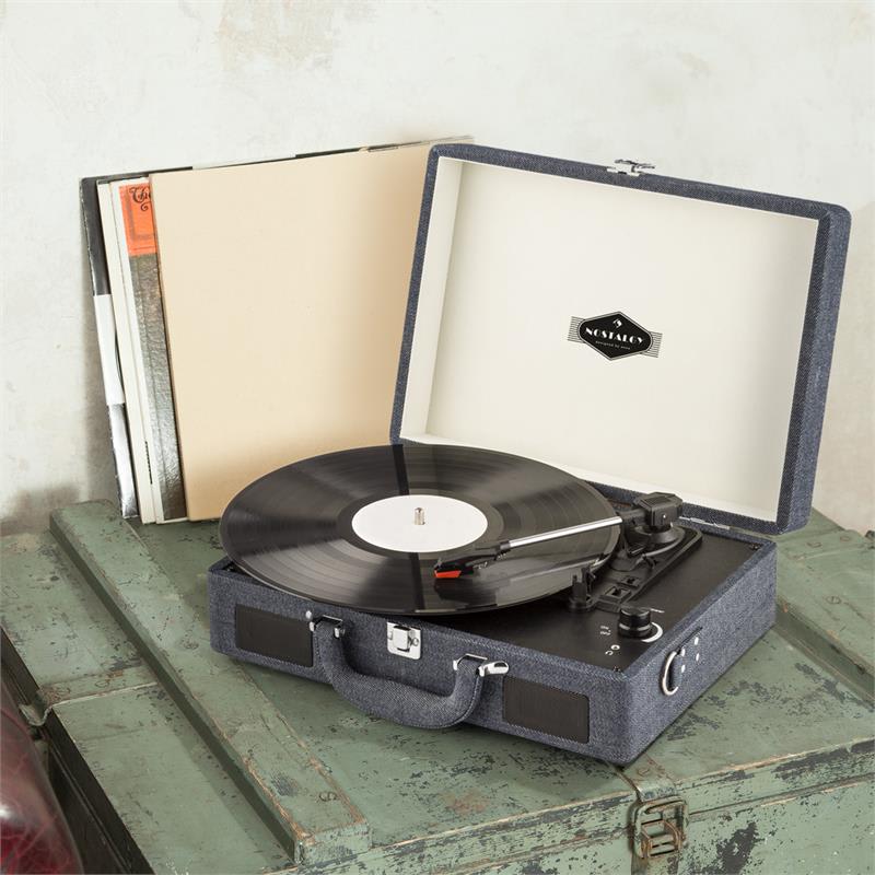 Auna Peggy Sue, retro gramofón, LP platne, USB, džínsový denim