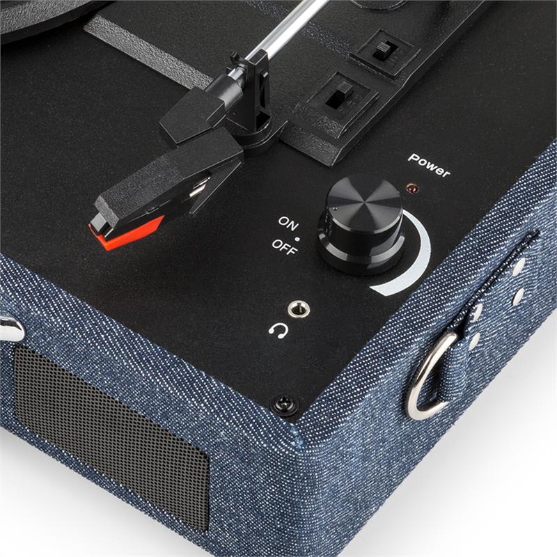 Auna Peggy Sue, retro gramofón, LP platne, USB, džínsový denim – Obrázok 3