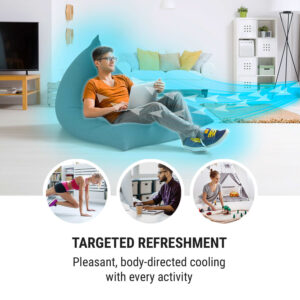 OneConcept Blitzeis, stĺpový ventilátor, 40 W, 45° oscilácia, čierny