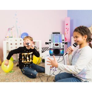 Auna Kara Liquida BT karaoke zariadenie, svetelná show, vodná fontána, bluetooth, biela/sivá farba