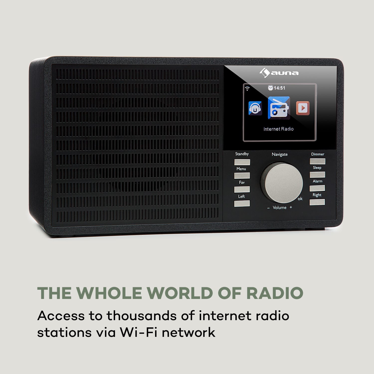 Auna IR-160, internetové rádio, WLAN, USB, AUX, UPnP, 2,8“ TFT displej, diaľkový ovládač, čierne – Obrázok 2