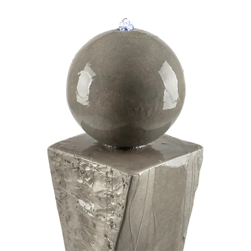 Blumfeldt Trafalgar záhradná fontána 1,5 m LED, sklolaminát-cement, 4,5 kg dekoratívne kamene – Obrázok 4