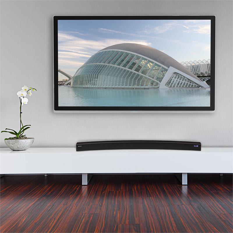Auna Areal Bar 330 zaoblený bluetooth-soundbar AUX koaxiálny vstup optický vstup 40W RMS čierna farba