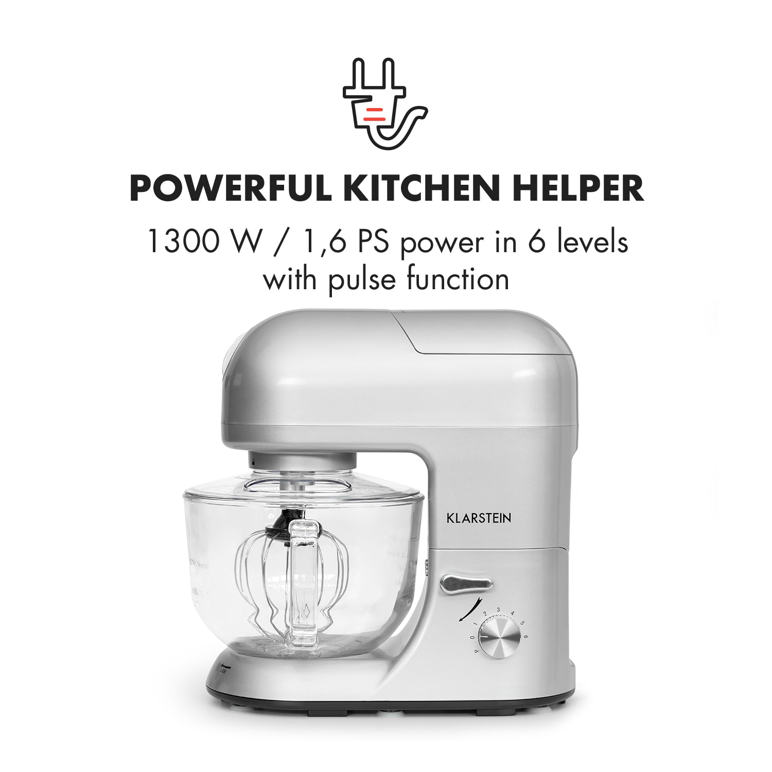 Klarstein Lucia Argentea 2G kuchynský robot, mixér, mlynček na mäso, 1800W, BPA-free