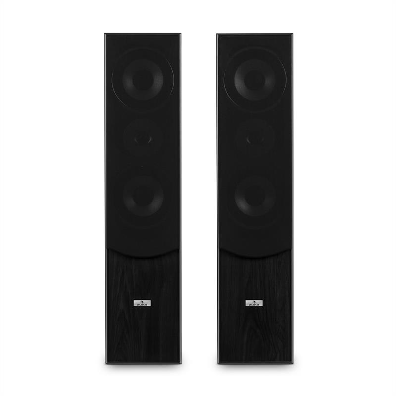 Auna L766 3-cestné basreflexné HiFi reproduktory, pár, čierna farba – Obrázok 2
