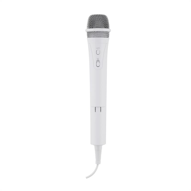 Auna Kara Dazzl, karaoke mikrofón, LED svetelný efekt, biely – Obrázok 2