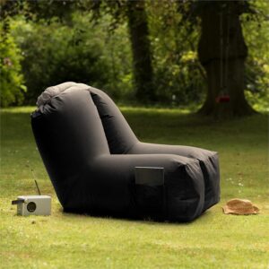 Blumfeldt Airchair, nafukovacie kreslo, 80 x 80 x 100 cm, ruksak, prateľné, polyester, čierne