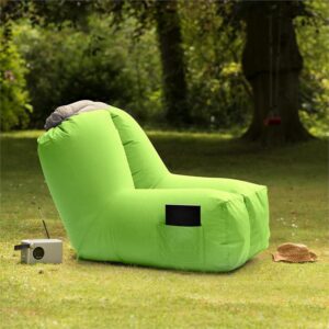 Blumfeldt Airchair, nafukovacie kreslo, 80 x 80 x 100 cm, ruksak, prateľné, polyester, zelené