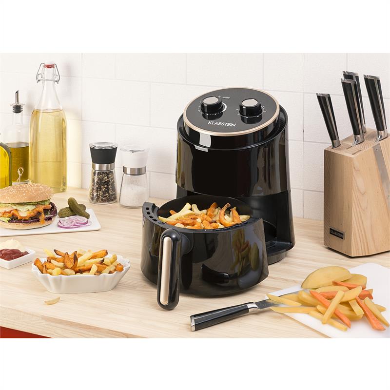 Klarstein Wel Air Fry, teplovzdušná fritéza, 1230W, poistka pred prehriatím, 1,5l, čierna