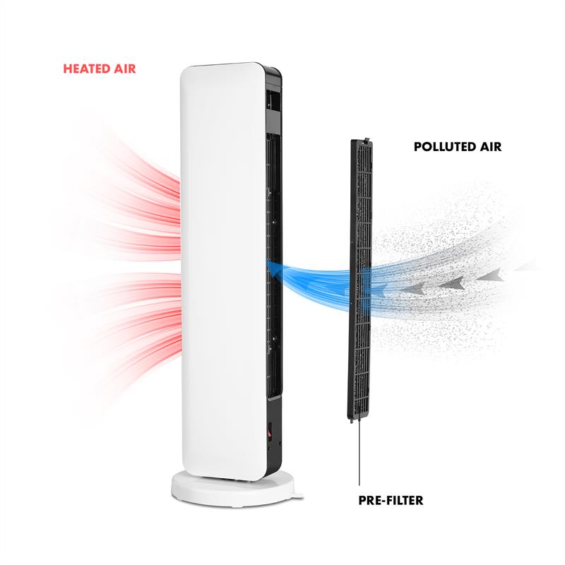 Klarstein Hightower Heat, teplovzdušný ventilátor, 2200 W, keramický, stĺpový, termostat, 49 °C, biely – Obrázok 3