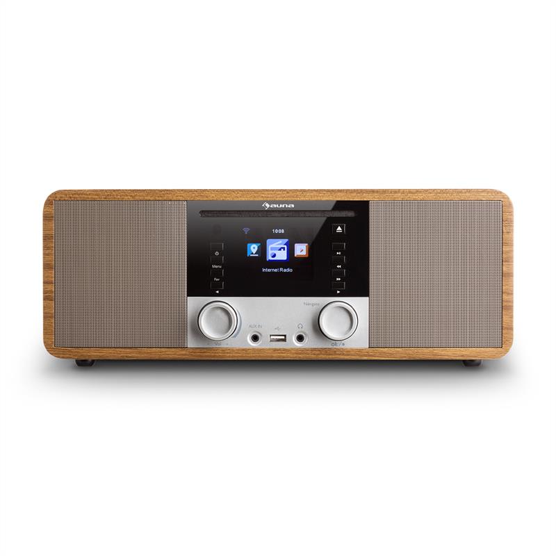 Auna IR-190, internetové rádio, CD prehrávač, WiFi, UPnP, USB, diaľkový ovládač, orech – Obrázok 4