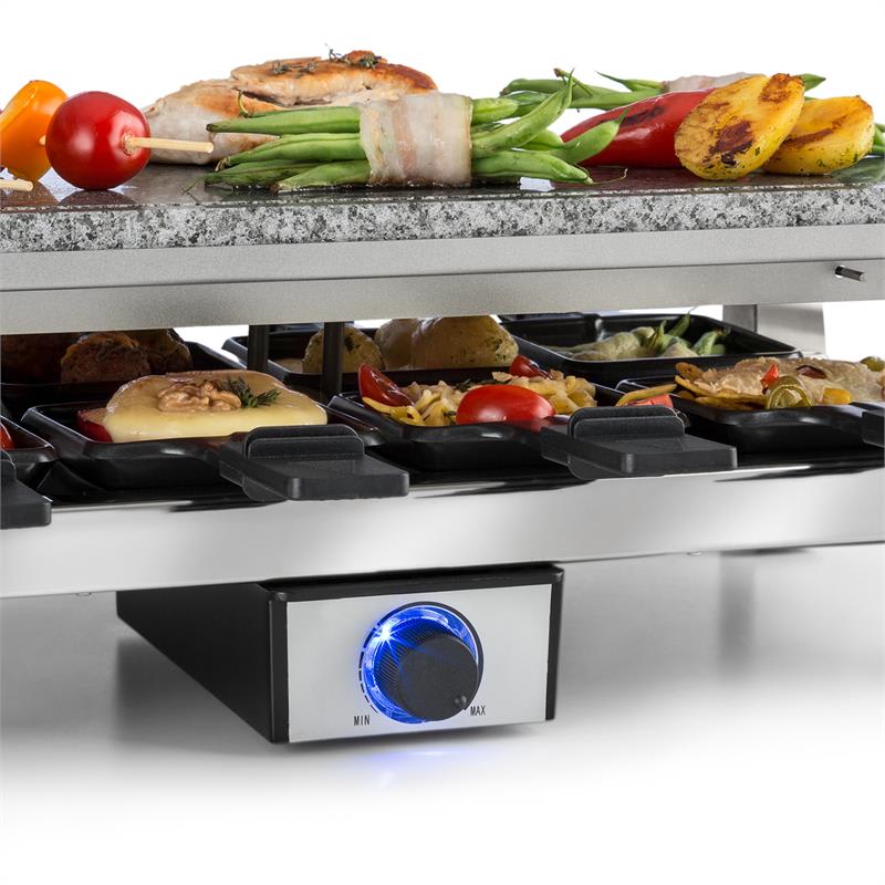 Klarstein Schmelzlette, raclette gril, 1500 W, platňa z prírodného kameňa, konštrukcia z nehrdzavejúcej ocele – Obrázok 4