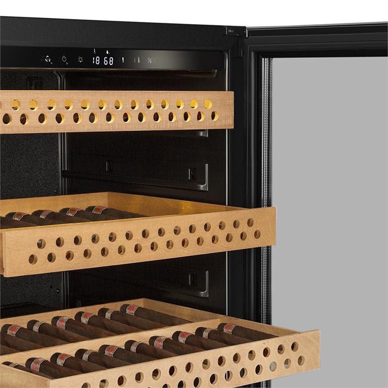 Klarstein El Presidente 127, humidor, 127 l, sklené dvierka, dotykový ovládací panel, nerezová oceľ – Obrázok 4