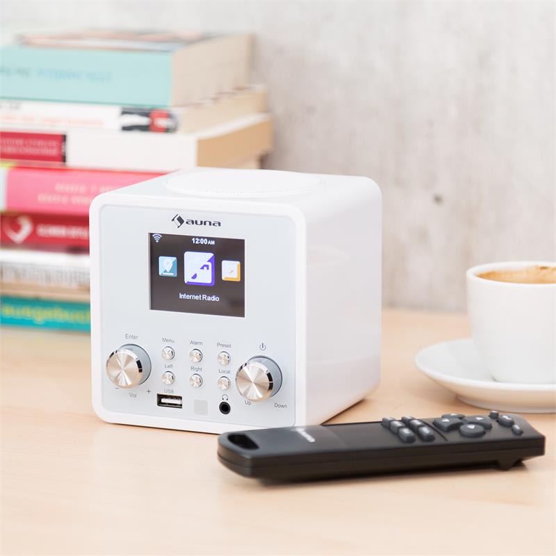 Auna IR-120 internetové rádio, WiFi DNLA UPnP app-control, biela farba