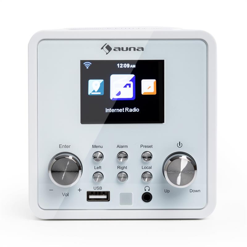Auna IR-120 internetové rádio, WiFi DNLA UPnP app-control, biela farba – Obrázok 2