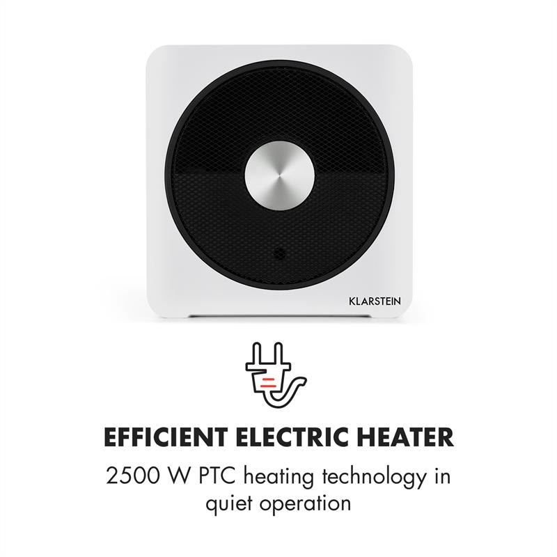 Klarstein HeatPal Bloxx, elektrický ohrievač, 2500 W, ovládanie cez aplikáciu, časovač, prachový filter – Obrázok 2