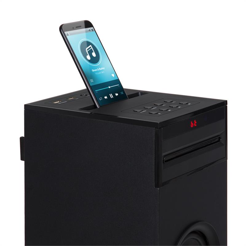Auna Karaboom CD karaoke zariadenie, bluetooth, MP3, USB nabíjačka, mikrofón, diaľkové ovládanie, čierna farba – Obrázok 2
