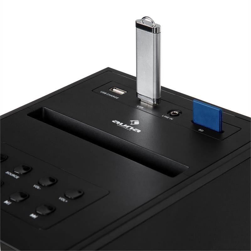 Auna Karaboom CD karaoke zariadenie, bluetooth, MP3, USB nabíjačka, mikrofón, diaľkové ovládanie, čierna farba – Obrázok 3