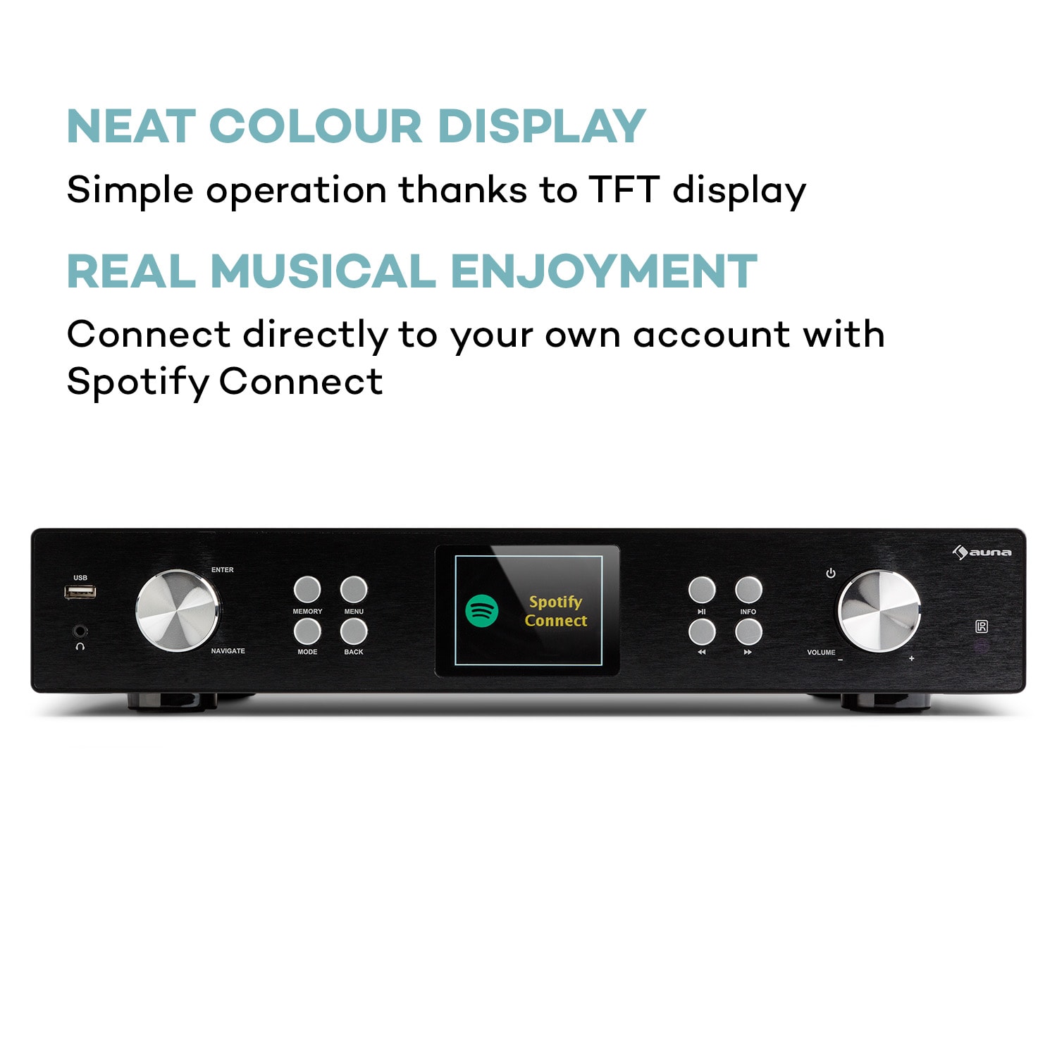 Auna iTuner 320 digitálny HiFi tuner, internet-rádio, spotify connect app-control