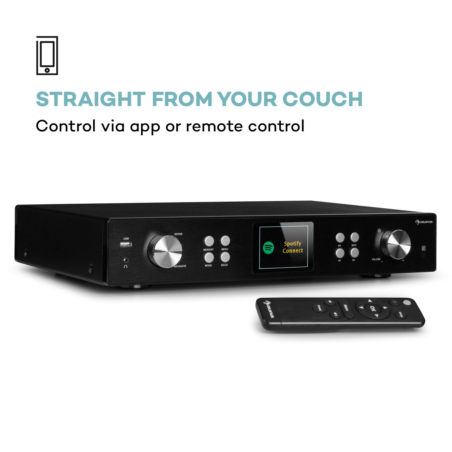Auna iTuner 320 digitálny HiFi tuner, internet-rádio, spotify connect app-control – Obrázok 4