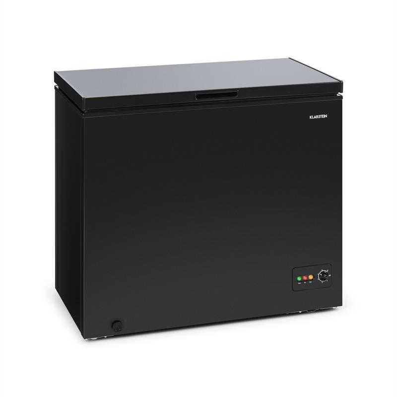Klarstein Iceblokk 200, truhlicová mraznička, mraziaci box, A++, 200 litrov, 2 závesné koše, kolieska, čierna
