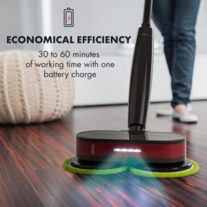 Klarstein Furby, 60 W, čistič a leštič podláh, LED diódy, akumulátorová prevádzka, čierny/červený