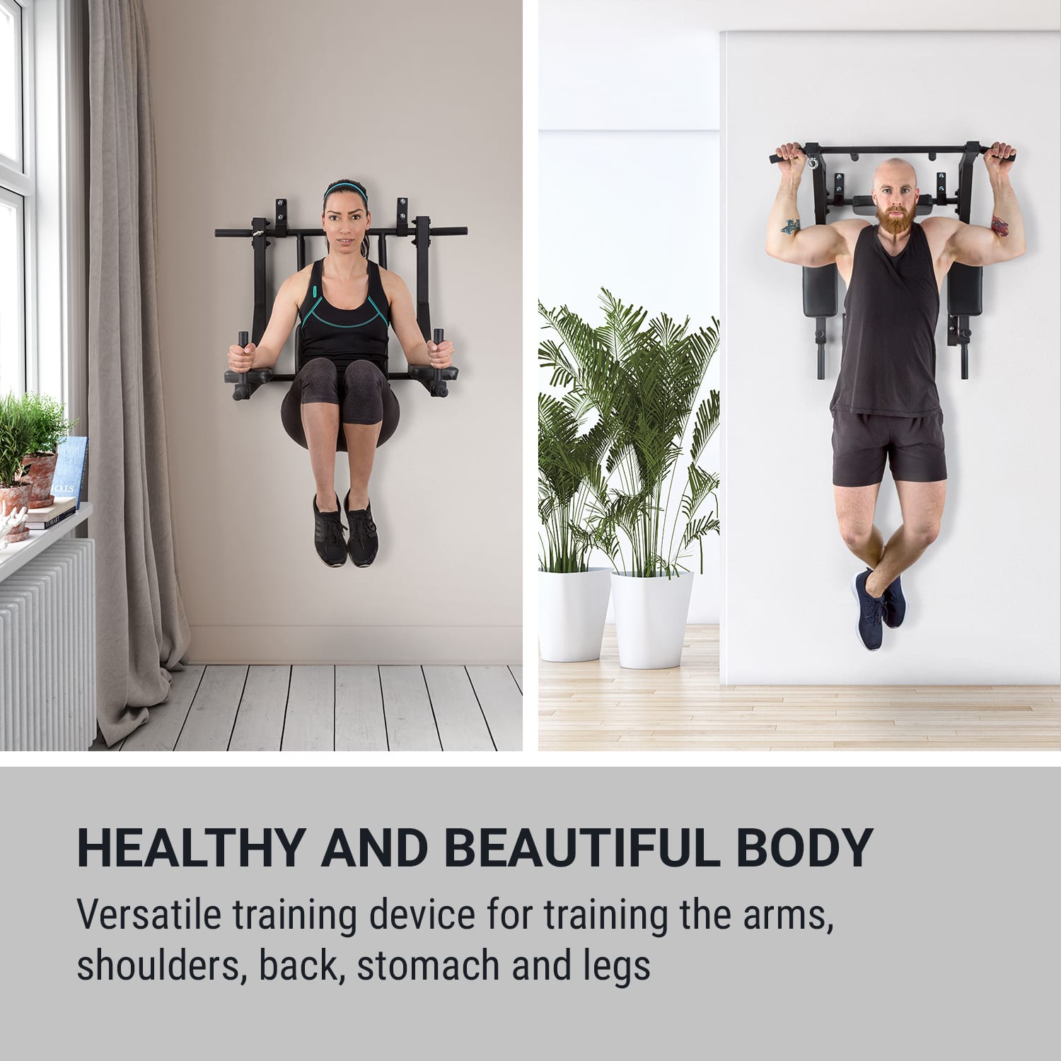 KLARFIT Bouncer, multifunkčné posilňovacie zariadenie, 200 kg, oceľ, čierne