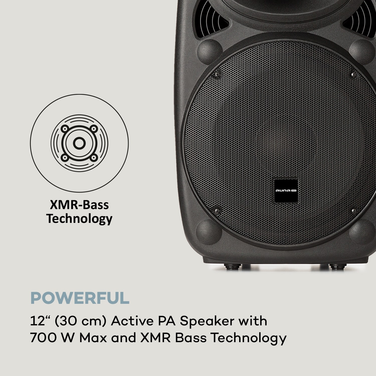 Auna Pro SLK-12-A, aktívny PA reproduktor, 700W, 12", USB a SD porty, MP3 – Obrázok 3