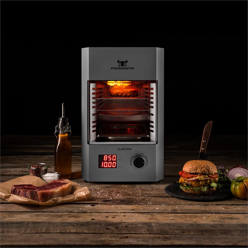Klarstein Steakreaktor 2.0 – Stainless Steel Edition, interiérový gril, 1600 W, 850 °C