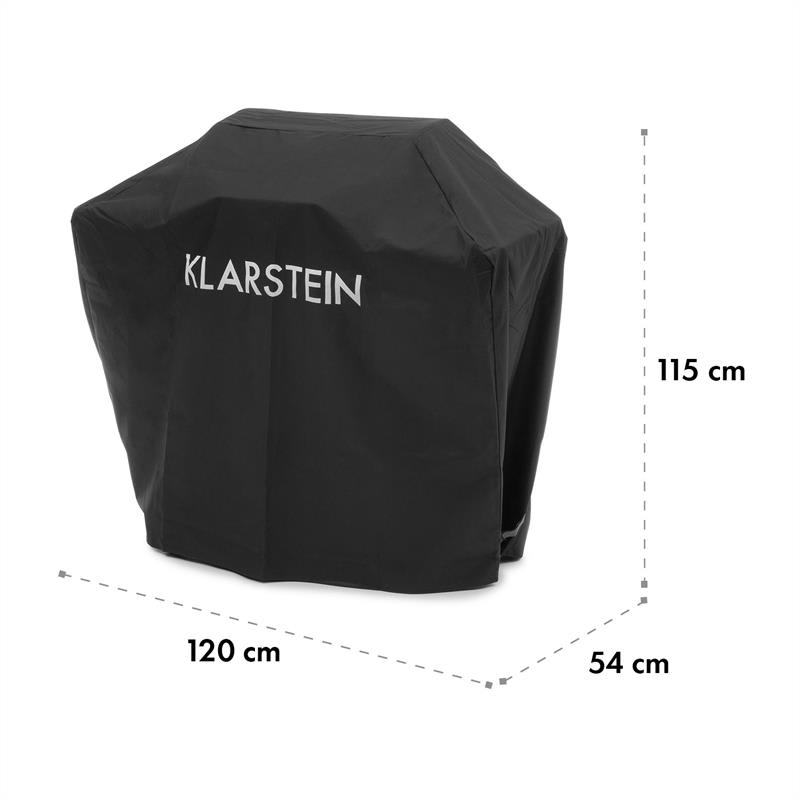 Klarstein Tomahawk 3.0 Cover, ochranný kryt na plynový gril, 600D plátno, 30/70 % PE/PVC, čierny – Obrázok 4