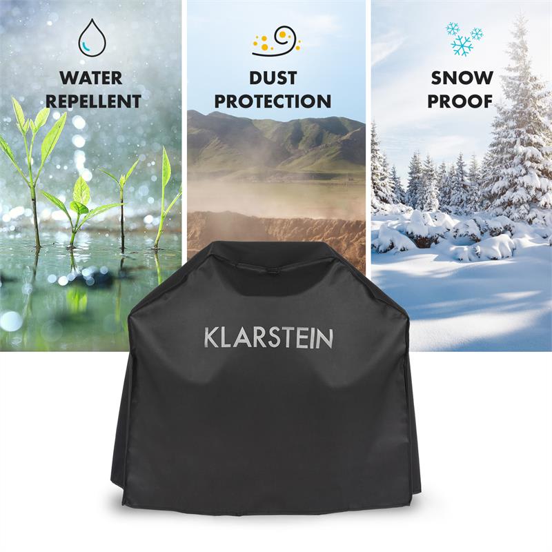 Klarstein Tomahawk 4.0 Cover, ochranný kryt na plynový gril, 600D plátno, 30/70 % PE/PVC, čierny – Obrázok 3