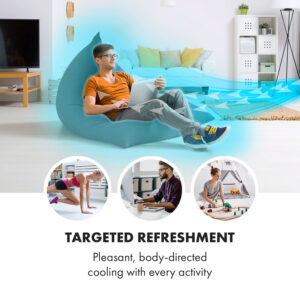 Klarstein Summer Vibe, stojanový ventilátor, 16" (40 cm), 55 W, 2040 m³/h, oscilácia 65°, čierny