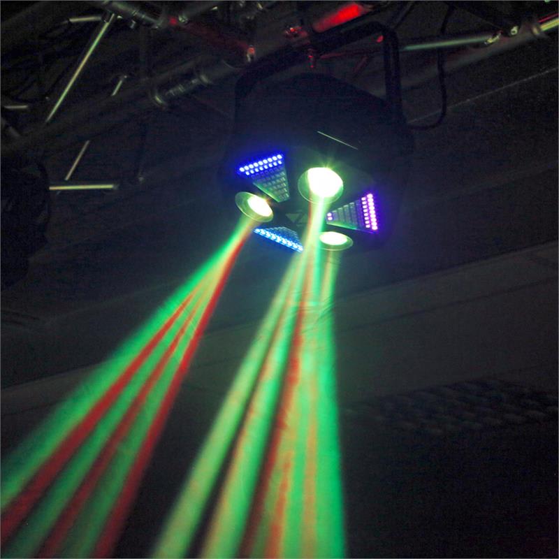 Beamz MadMan, LED reflektor, 132 RGB SMD LED svetiel, DMX alebo samostatný režim – Obrázok 3