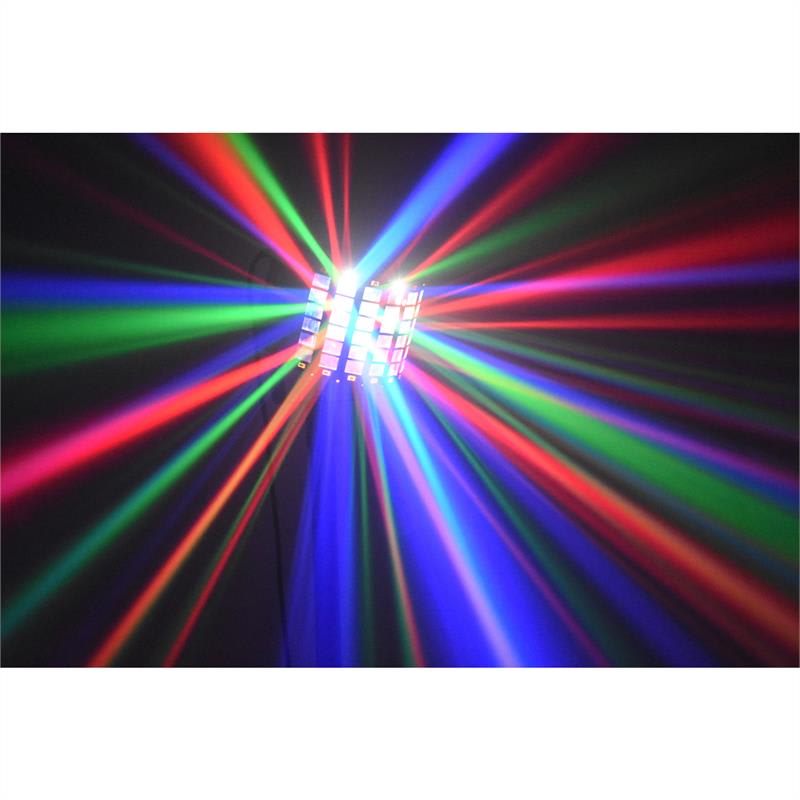 Beamz Radical 2, efekty 3v1, 4x 3W RGBW LEDky, laser červený/zelený, 4 DMX kanály – Obrázok 4